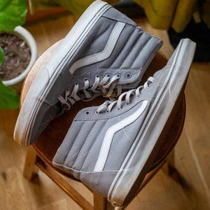 Vans Sk8Hi Sneakers | Gray & White | sz 12M